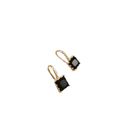 1 Pair Simple Style Square Alloy Plating Zircon Women's Earrings